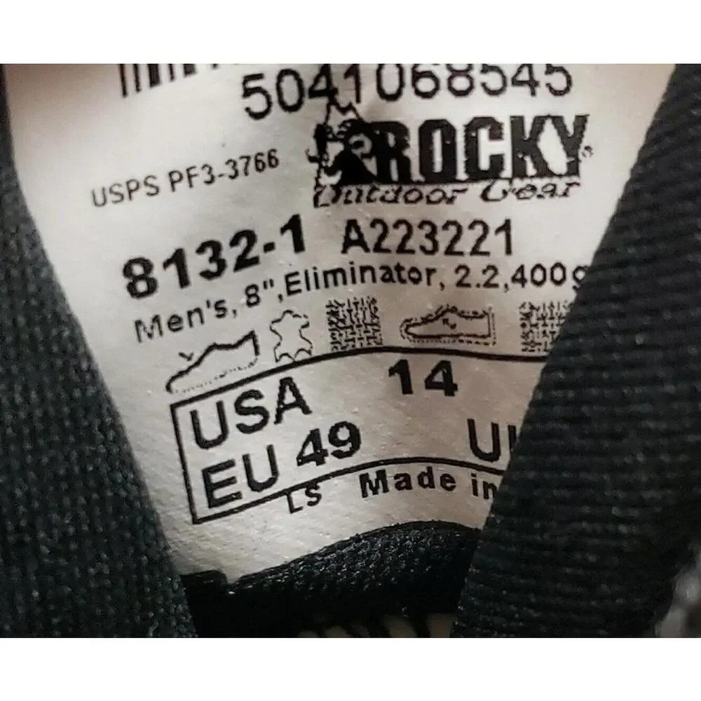 Mens Work Boots Waterproof ROCKY 8132-1 ELIMINATOR Gore-Tex Postal Approved 14M‎